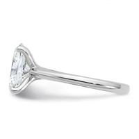 14K White Gold 3 Carat Certified Lab Grown Diamond VS+ F+ Oval 8X Complete Solitaire Ring view 3