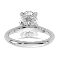 14K White Gold 3 Carat Certified Lab Grown Diamond VS+ F+ Oval 8X Complete Solitaire Ring view 5