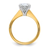 14K Two-tone 3 Carat Certified Lab Grown Diamond VS+ F+ Oval 8X Complete Solitaire Ring view 2
