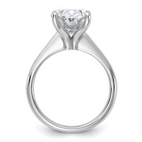 14K White Gold 4 Carat Certified Lab Grown Diamond VS+ F+ Oval 8X Complete Solitaire Ring view 2