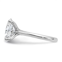 14K White Gold 4 Carat Certified Lab Grown Diamond VS+ F+ Oval 8X Complete Solitaire Ring view 3