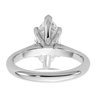 14K White Gold 2 Carat Certified Lab Grown Diamond VS+ F+ Marquise 8X Complete Solitaire Ring view 5