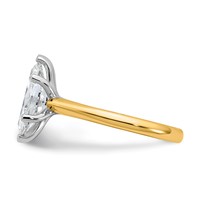 14K Two-tone 2 Carat Certified Lab Grown Diamond VS+ F+ Marquise 8X Complete Solitaire Ring view 3