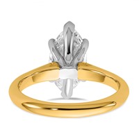 14K Two-tone 2 Carat Certified Lab Grown Diamond VS+ F+ Marquise 8X Complete Solitaire Ring view 5