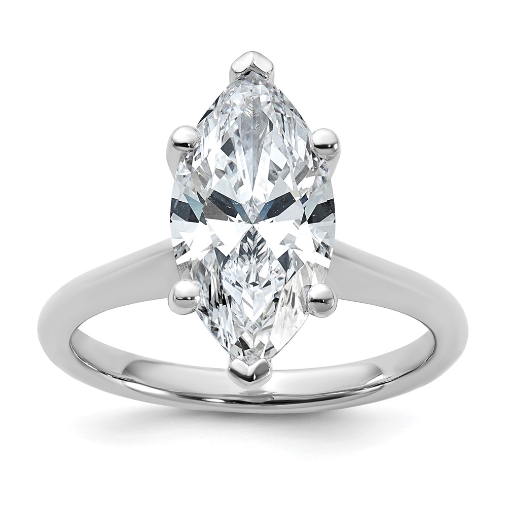 14K White Gold 3 Carat Certified Lab Grown Diamond VS+ F+ Marquise 8X Complete Solitaire Ring