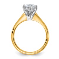 14K Two-tone 3 Carat Certified Lab Grown Diamond VS+ F+ Marquise 8X Complete Solitaire Ring view 2