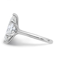 14K White Gold 4 Carat Certified Lab Grown Diamond VS+ F+ Marquise 8X Complete Solitaire Ring view 3