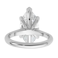 14K White Gold 4 Carat Certified Lab Grown Diamond VS+ F+ Marquise 8X Complete Solitaire Ring view 5