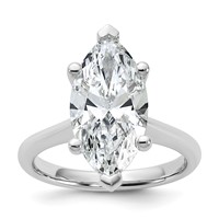 14K White Gold 4 Carat Certified Lab Grown Diamond VS+ F+ Marquise 8X Complete Solitaire Ring view 1