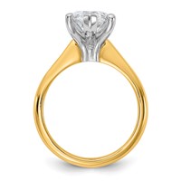 14K Two-tone 4 Carat Certified Lab Grown Diamond VS+ F+ Marquise 8X Complete Solitaire Ring view 2