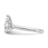 14K White Gold 2 Carat Certified Lab Grown Diamond VS+ F+ Pear 8X Complete Solitaire Ring view 3