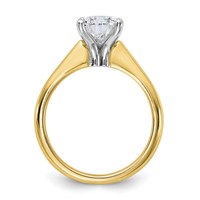 14K Two-tone 2 Carat Certified Lab Grown Diamond VS+ F+ Pear 8X Complete Solitaire Ring view 2