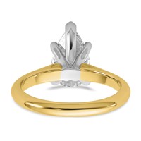 14K Two-tone 2 Carat Certified Lab Grown Diamond VS+ F+ Pear 8X Complete Solitaire Ring view 5