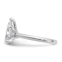 14K White Gold 3 Carat Certified Lab Grown Diamond VS+ F+ Pear 8X Complete Solitaire Ring view 3