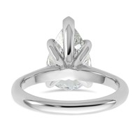 14K White Gold 3 Carat Certified Lab Grown Diamond VS+ F+ Pear 8X Complete Solitaire Ring view 5
