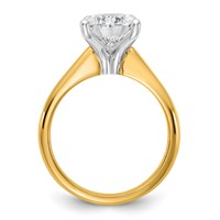14K Two-tone 3 Carat Certified Lab Grown Diamond VS+ F+ Pear 8X Complete Solitaire Ring view 2