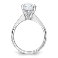 14K White Gold 4 Carat Certified Lab Grown Diamond VS+ F+ Pear 8X Complete Solitaire Ring view 2
