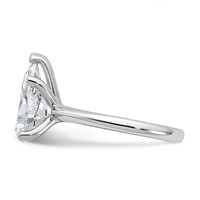 14K White Gold 4 Carat Certified Lab Grown Diamond VS+ F+ Pear 8X Complete Solitaire Ring view 3