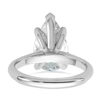 14K White Gold 4 Carat Certified Lab Grown Diamond VS+ F+ Pear 8X Complete Solitaire Ring view 5