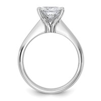 14K White Gold 2 Carat Certified Lab Grown Diamond VS+ F+ Princess 8X Complete Solitaire Ring view 2