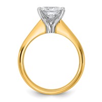 14K Two-tone 2 Carat Certified Lab Grown Diamond VS+ F+ Princess 8X Complete Solitaire Ring view 2