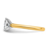 14K Two-tone 2 Carat Certified Lab Grown Diamond VS+ F+ Princess 8X Complete Solitaire Ring view 3