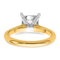 14K Two-tone 2 Carat Certified Lab Grown Diamond VS+ F+ Princess 8X Complete Solitaire Ring view 5