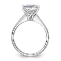 14K White Gold 3 Carat Certified Lab Grown Diamond VS+ F+ Princess 8X Complete Solitaire Ring view 2