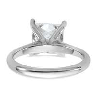 14K White Gold 3 Carat Certified Lab Grown Diamond VS+ F+ Princess 8X Complete Solitaire Ring view 5