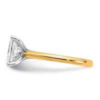 14K Two-tone 3 Carat Certified Lab Grown Diamond VS+ F+ Princess 8X Complete Solitaire Ring view 3