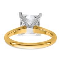 14K Two-tone 3 Carat Certified Lab Grown Diamond VS+ F+ Princess 8X Complete Solitaire Ring view 5