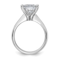 14K White Gold 4 Carat Certified Lab Grown Diamond VS+ F+ Princess 8X Complete Solitaire Ring view 2