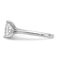 14K White Gold 4 Carat Certified Lab Grown Diamond VS+ F+ Princess 8X Complete Solitaire Ring view 3