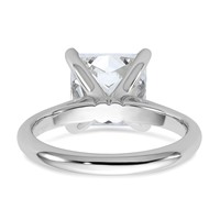 14K White Gold 4 Carat Certified Lab Grown Diamond VS+ F+ Princess 8X Complete Solitaire Ring view 5