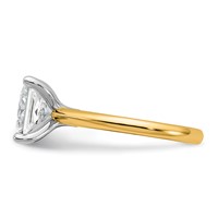 14K Two-tone 4 Carat Certified Lab Grown Diamond VS+ F+ Princess 8X Complete Solitaire Ring view 3