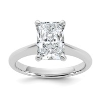14K White Gold 2 Carat Certified Lab Grown Diamond VS+ F+ Radiant 8X Complete Solitaire Ring view 1