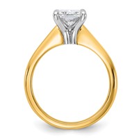 14K Two-tone 2 Carat Certified Lab Grown Diamond VS+ F+ Radiant 8X Complete Solitaire Ring view 2