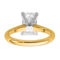 14K Two-tone 2 Carat Certified Lab Grown Diamond VS+ F+ Radiant 8X Complete Solitaire Ring view 5