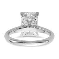 14K White Gold 3 Carat Certified Lab Grown Diamond VS+ F+ Radiant 8X Complete Solitaire Ring view 5