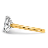 14K Two-tone 3 Carat Certified Lab Grown Diamond VS+ F+ Radiant 8X Complete Solitaire Ring view 3
