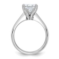 14K White Gold 4 Carat Certified Lab Grown Diamond VS+ F+ Radiant 8X Complete Solitaire Ring view 2