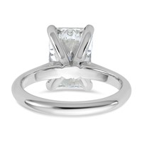 14K White Gold 4 Carat Certified Lab Grown Diamond VS+ F+ Radiant 8X Complete Solitaire Ring view 5