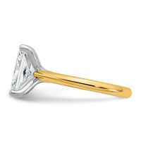 14K Two-tone 4 Carat Certified Lab Grown Diamond VS+ F+ Radiant 8X Complete Solitaire Ring view 3