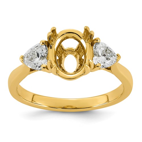 14K Yellow Gold 0.62ct Lab Grown Dia VS+ F+ Semi-mount Ring