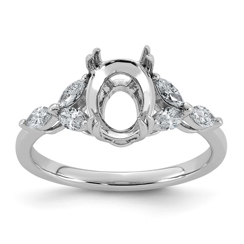 14K White Gold 0.38ct Lab Grown Dia VS+ F+ Semi-mount Ring