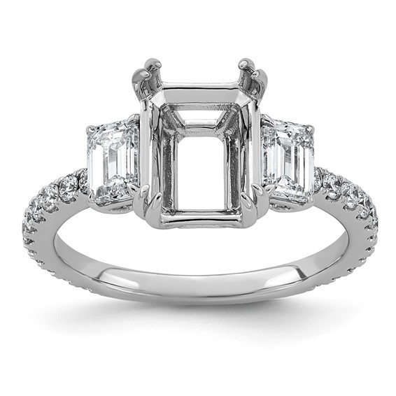 14kw 1 1/6ct Lab Grown Dia  VS+ F+ Semi-mount Ring