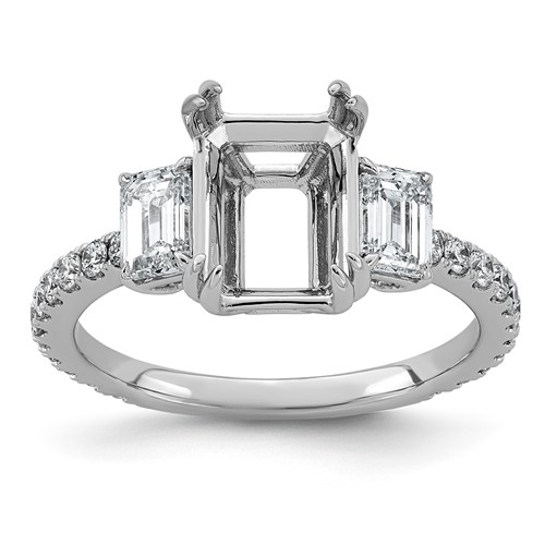 14K White Gold 1.17ct Lab Grown Dia VS+ F+ Semi-mount Ring