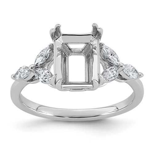 14K White Gold 0.38ct Lab Grown Dia VS+ F+ Semi-mount Ring