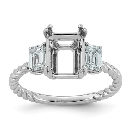 14K White Gold 0.75ct Lab Grown Dia VS+ F+ Semi-mount Ring