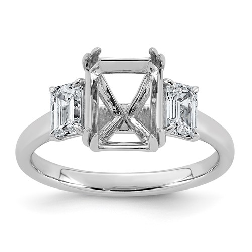 14K White Gold 0.75ct Lab Grown Dia VS+ F+ Semi-mount Ring